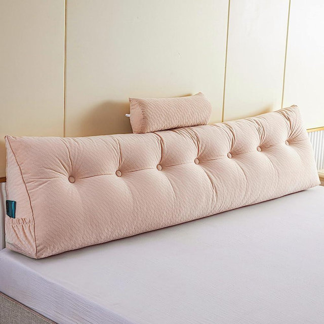 Gpround Wedge Headboard Pillows + Head Roll Pillow Bed Wedge Pillow for Headboard Large Bolster for Bed Rest Reading Pillows Backrest Pillows for Sitting in Bed Support(King?76x8x20 Inches)
