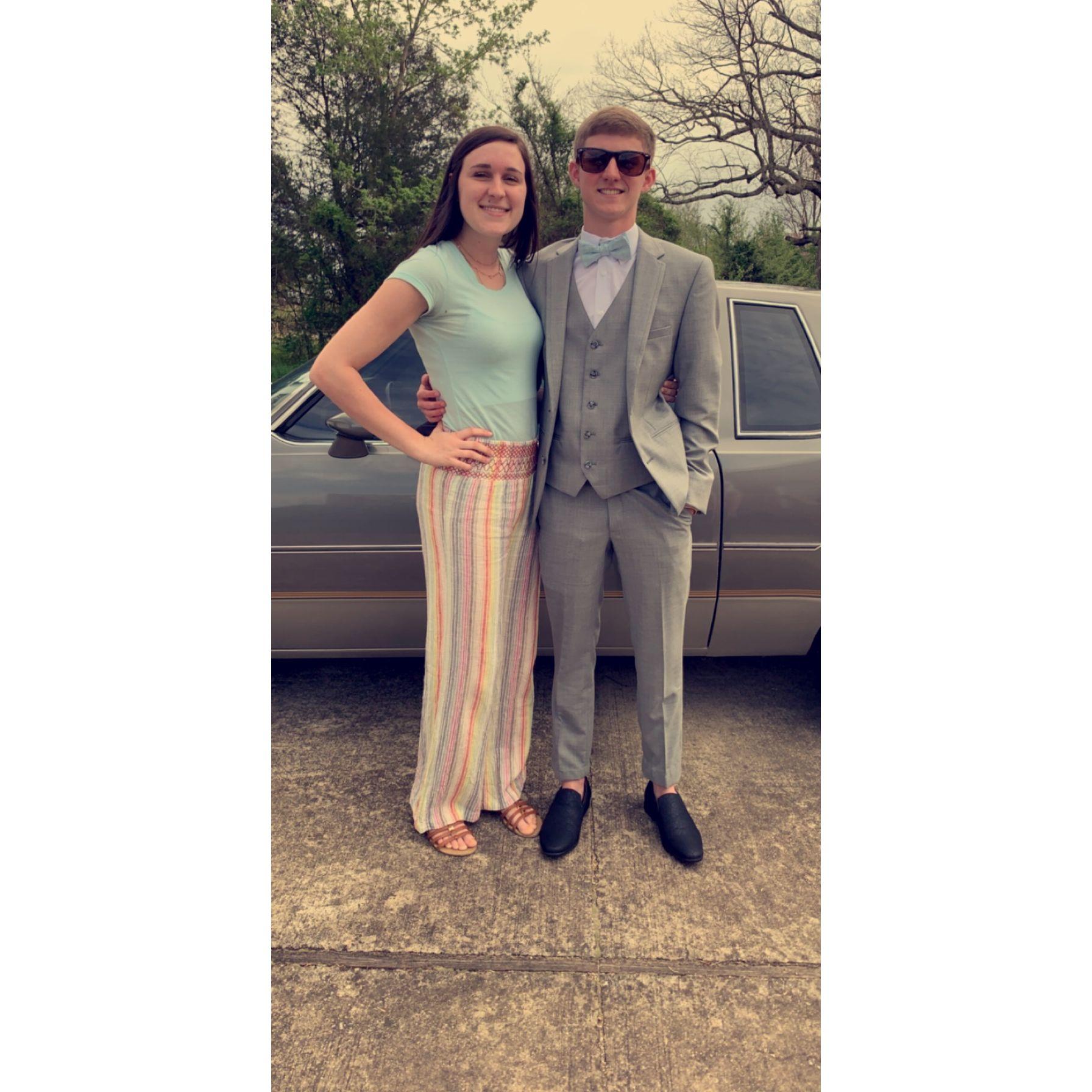 Our very first picture together. Hunter's senior prom