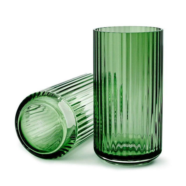 Lyngby Copenhagen Mouth Blown Glass Vase, Green, 8.1 " x 4.1"