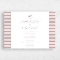 Pink Wedding Invitation - Mauritius Landscape