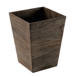 Square Feathergrain Wooden Trash Can
