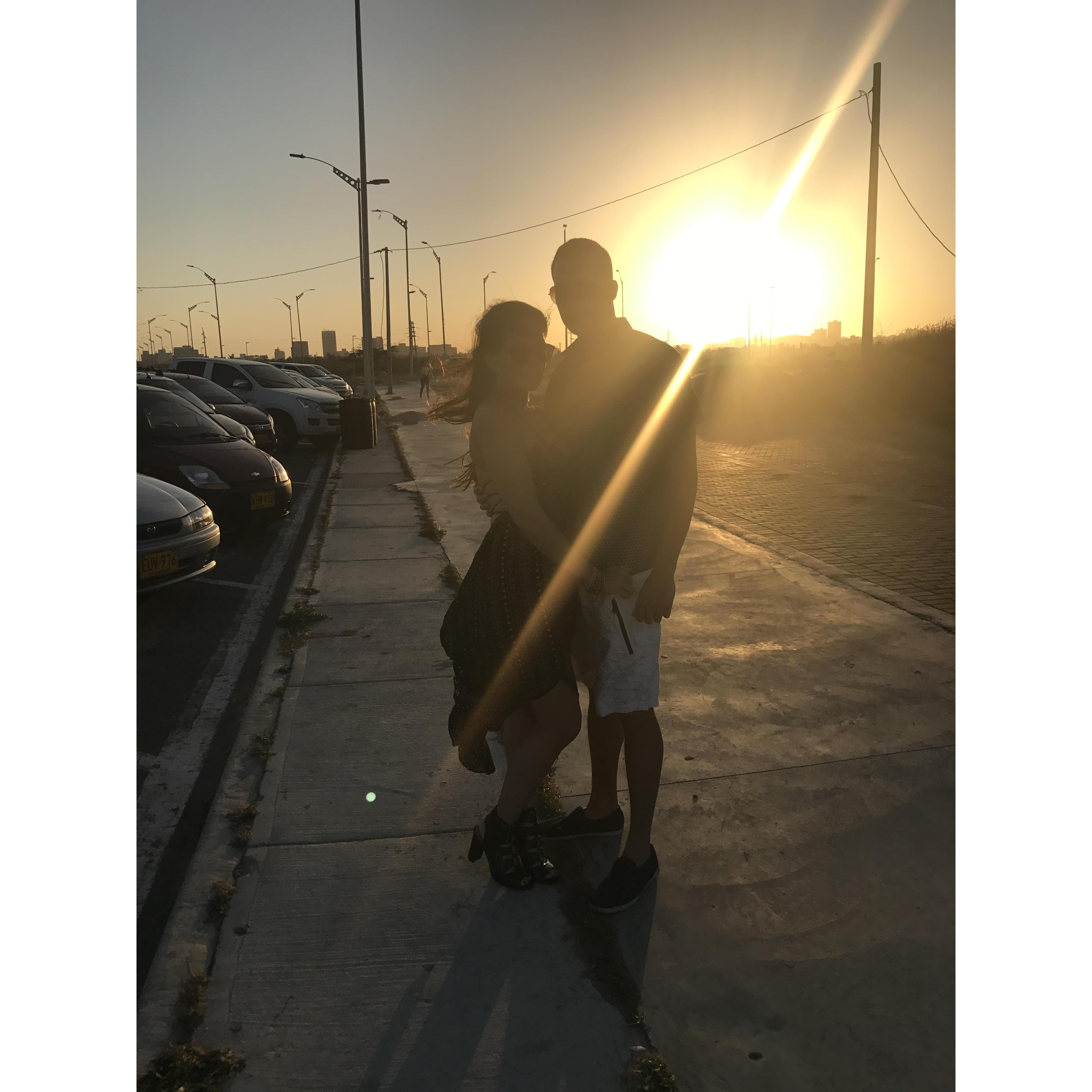our first sunset picture in Colombia