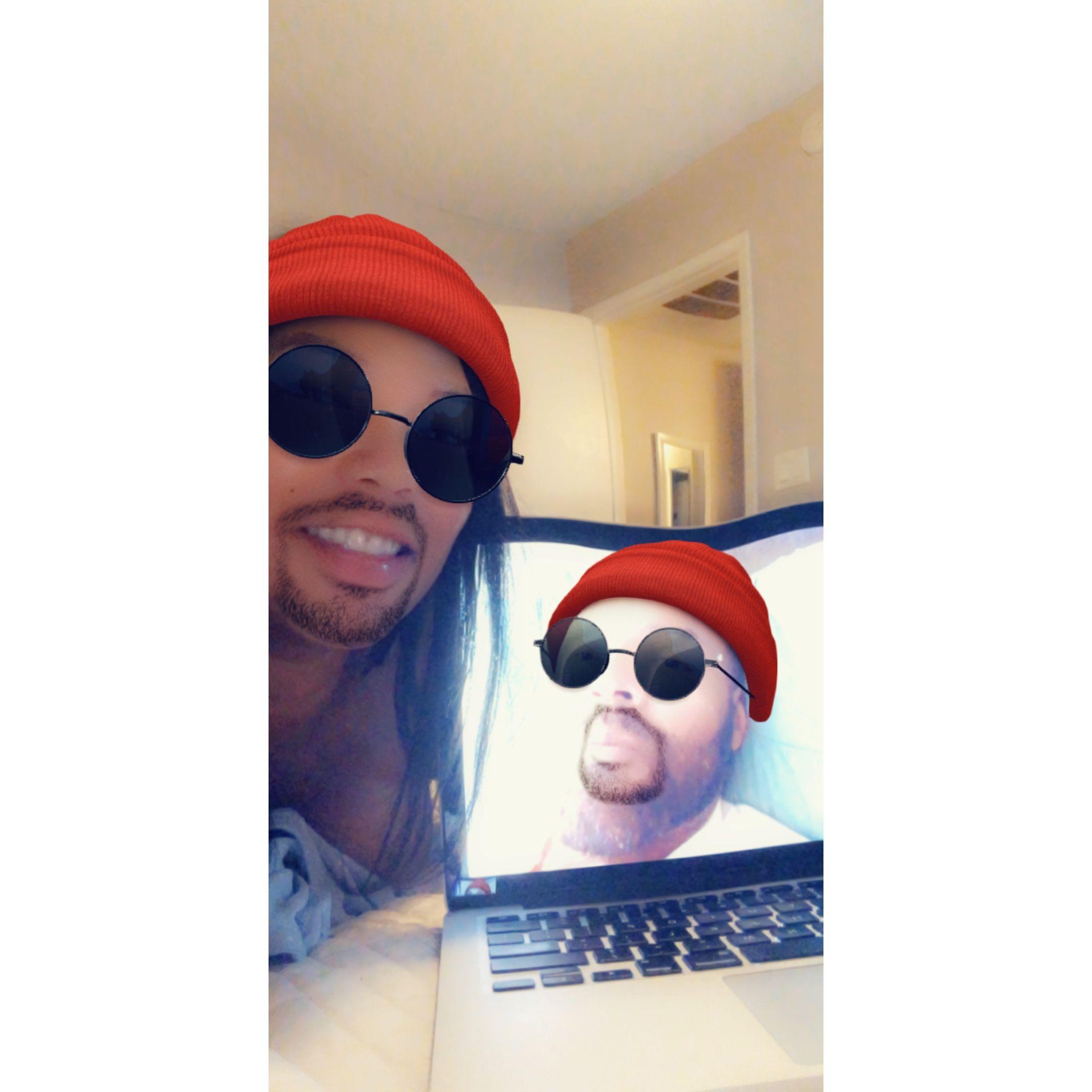 One of our weekly long-distance date nights. Greg in Florida, Lorena in Arizona.