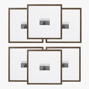 Gallery Wall Wood Frame Set (Set of 6) - Walnut Stain, 8" x 8"