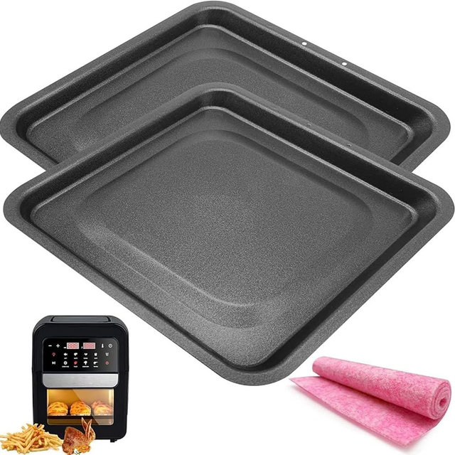 ALJ Air Fryer Oven Oil Drip Tray for Gourmia 14QT All in One Digital Air Fryer Oven, 2PCS Premium Oil Drip Pan Crumb Tray Pan for Gourmia Air Fryer Oven, Nonstick, Dishwasher Safe