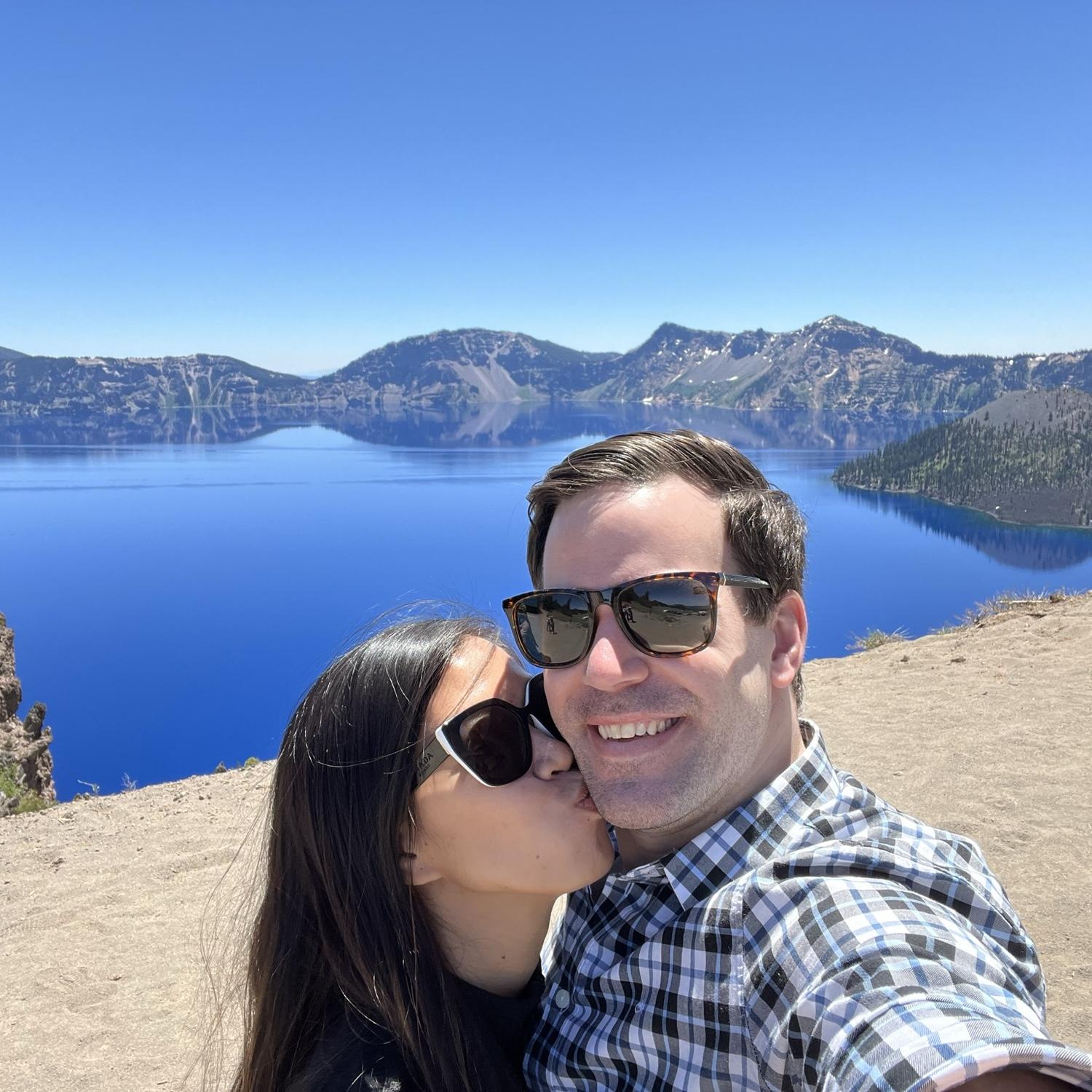 Falling in love with views and each other at Crater Lake.