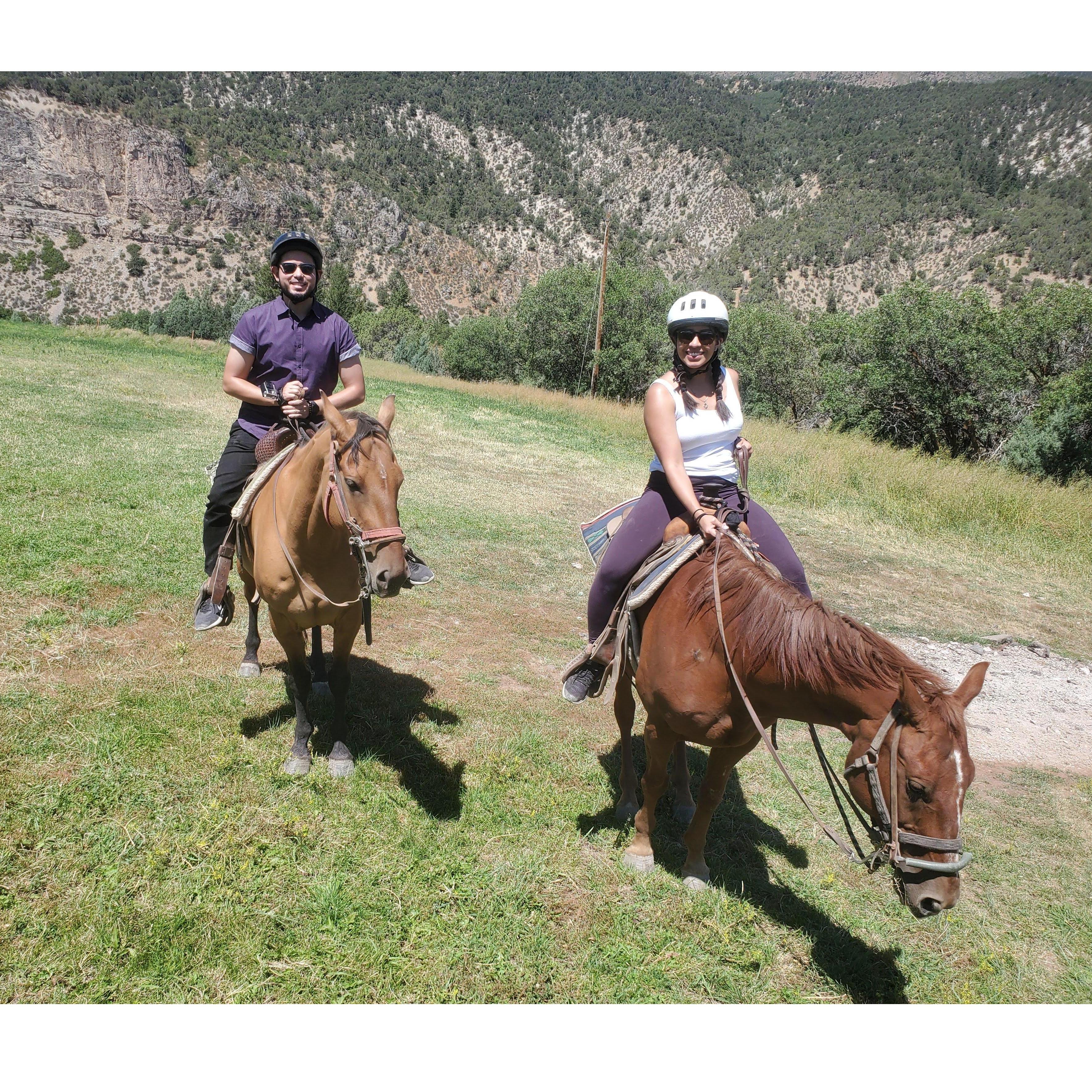 Horseback Riding. Nancy's horses' name was Utah, and Joe's horses' name was Honey. 8.8.2020