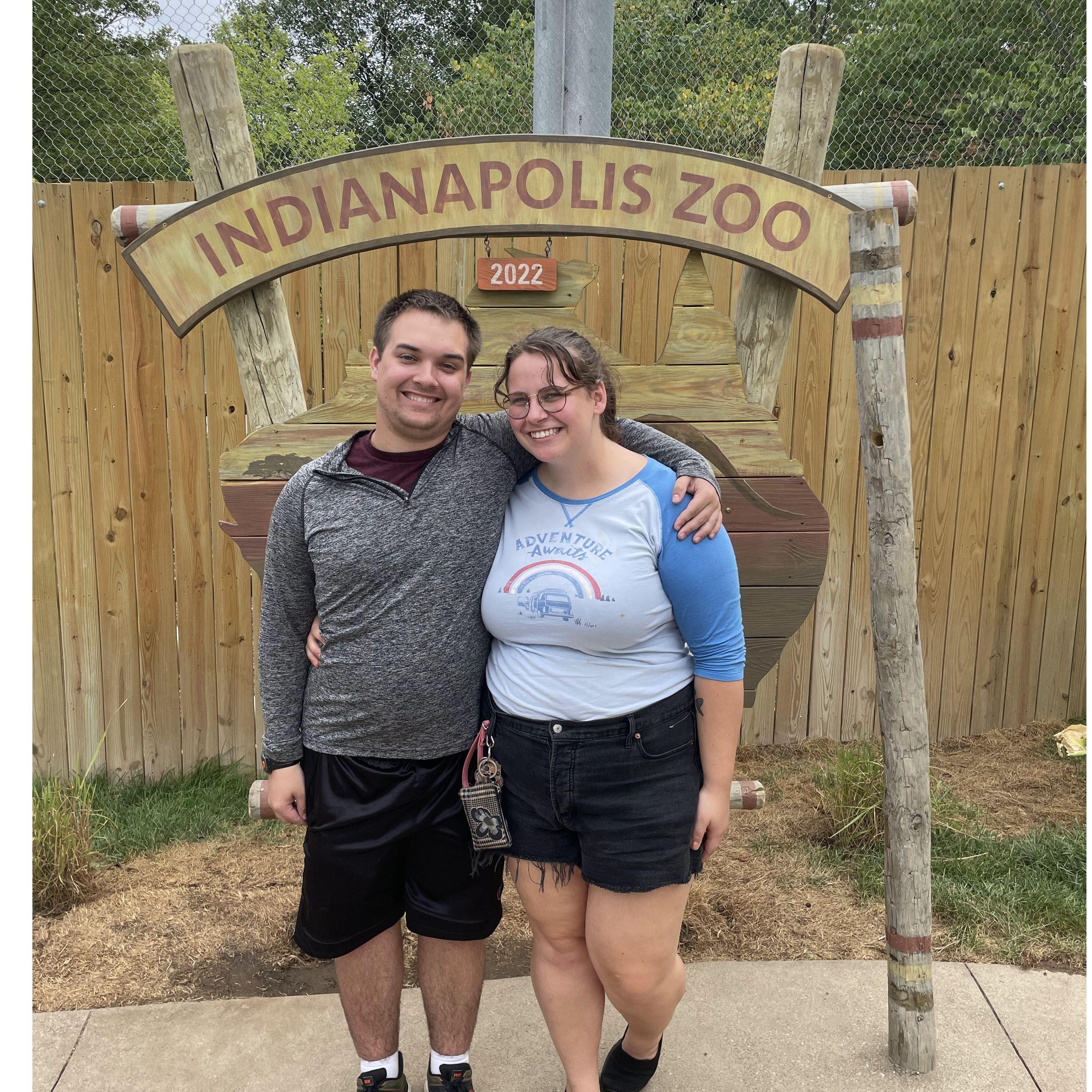July 2022 - just engaged! Bryce proposed at the Indy Zoo inside the Dolphin Dome!