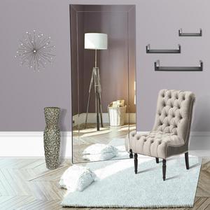 Naomi Home Mirrored Bevel Floor Mirror