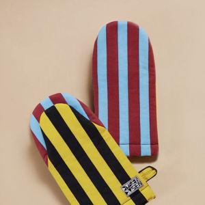 Striped Oven Mitts in Mustard (Single)