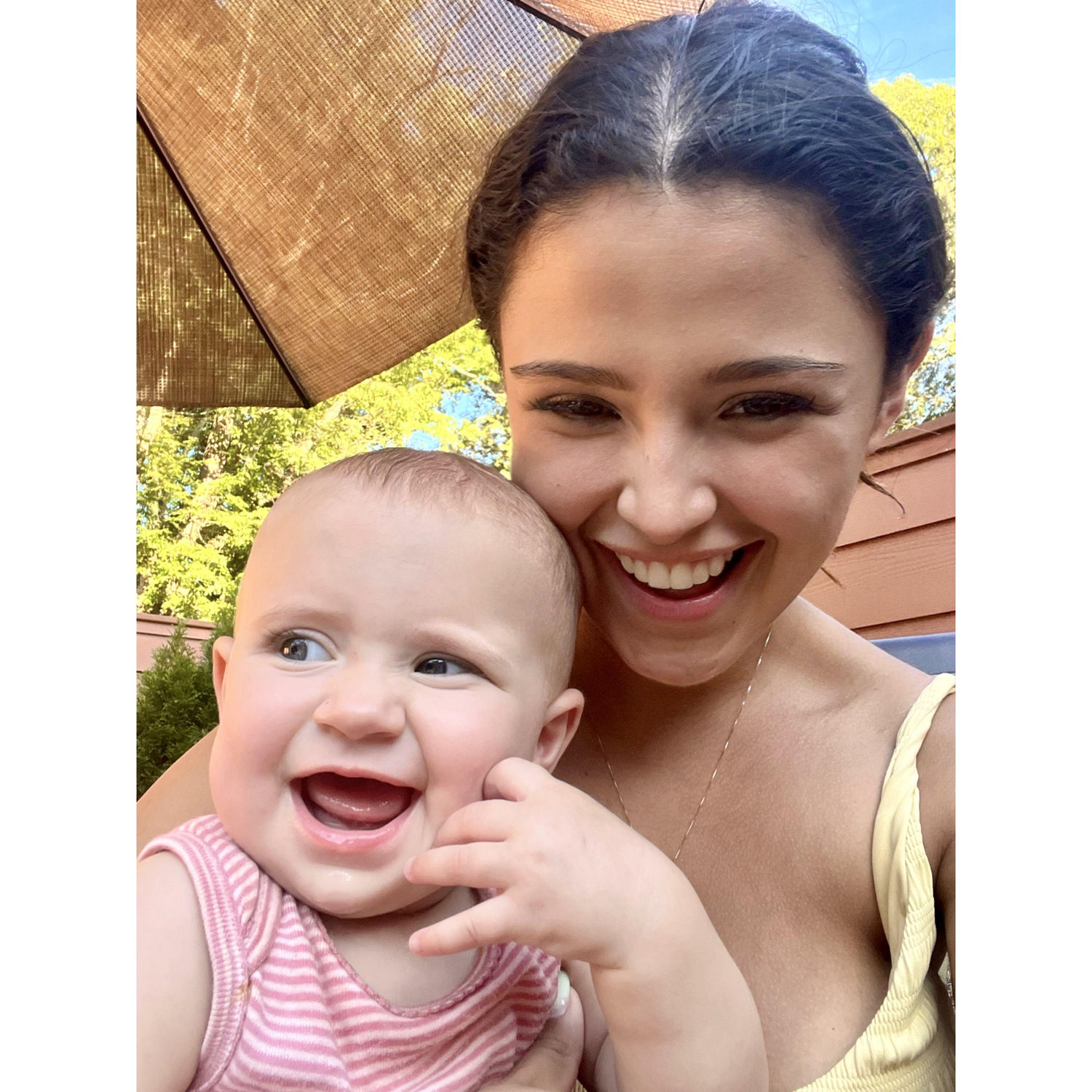 Sofia with Christopher's niece at his family's summer pool party!