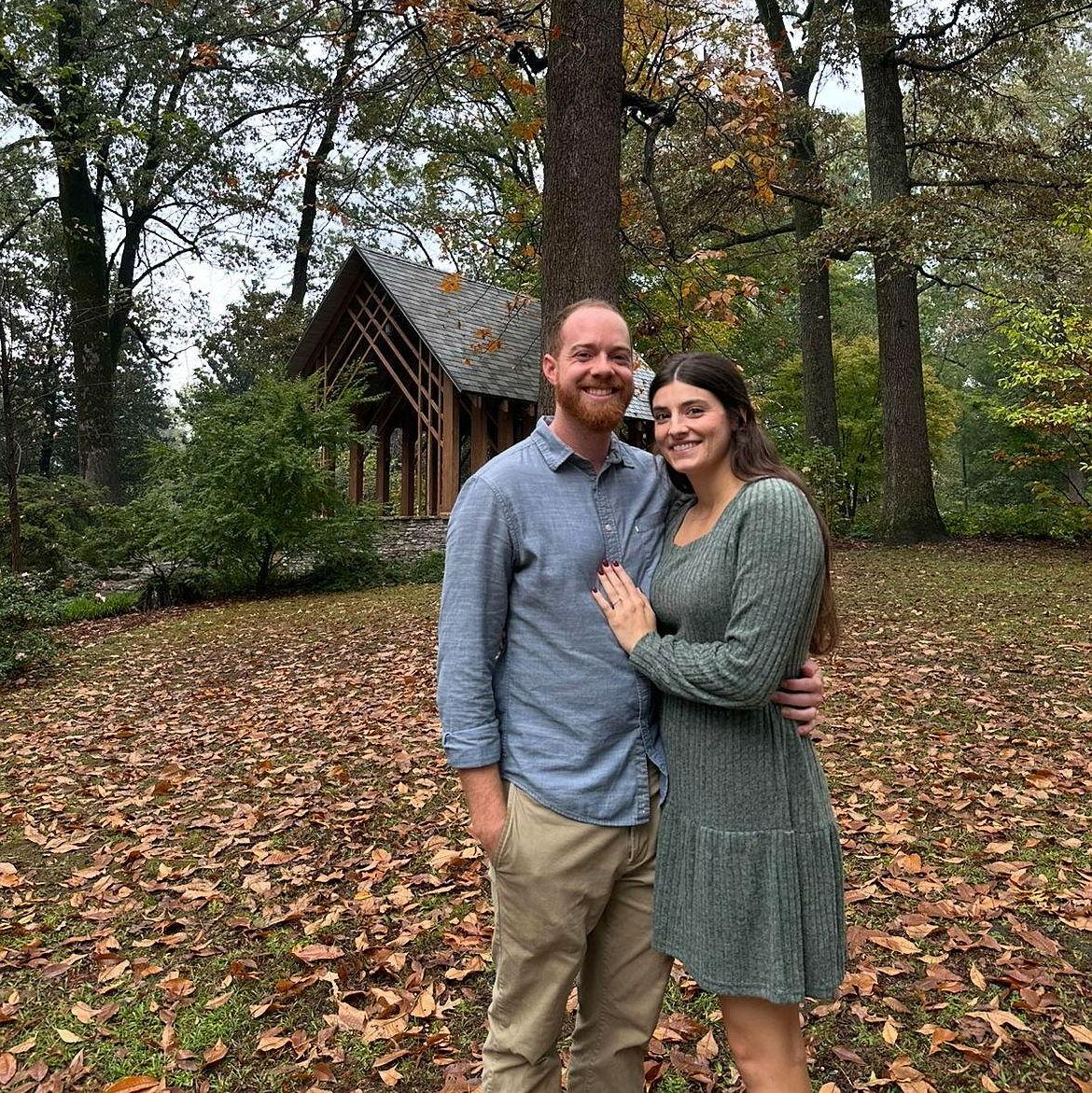 Memphis Botanical Gardens right after Daniel proposed!