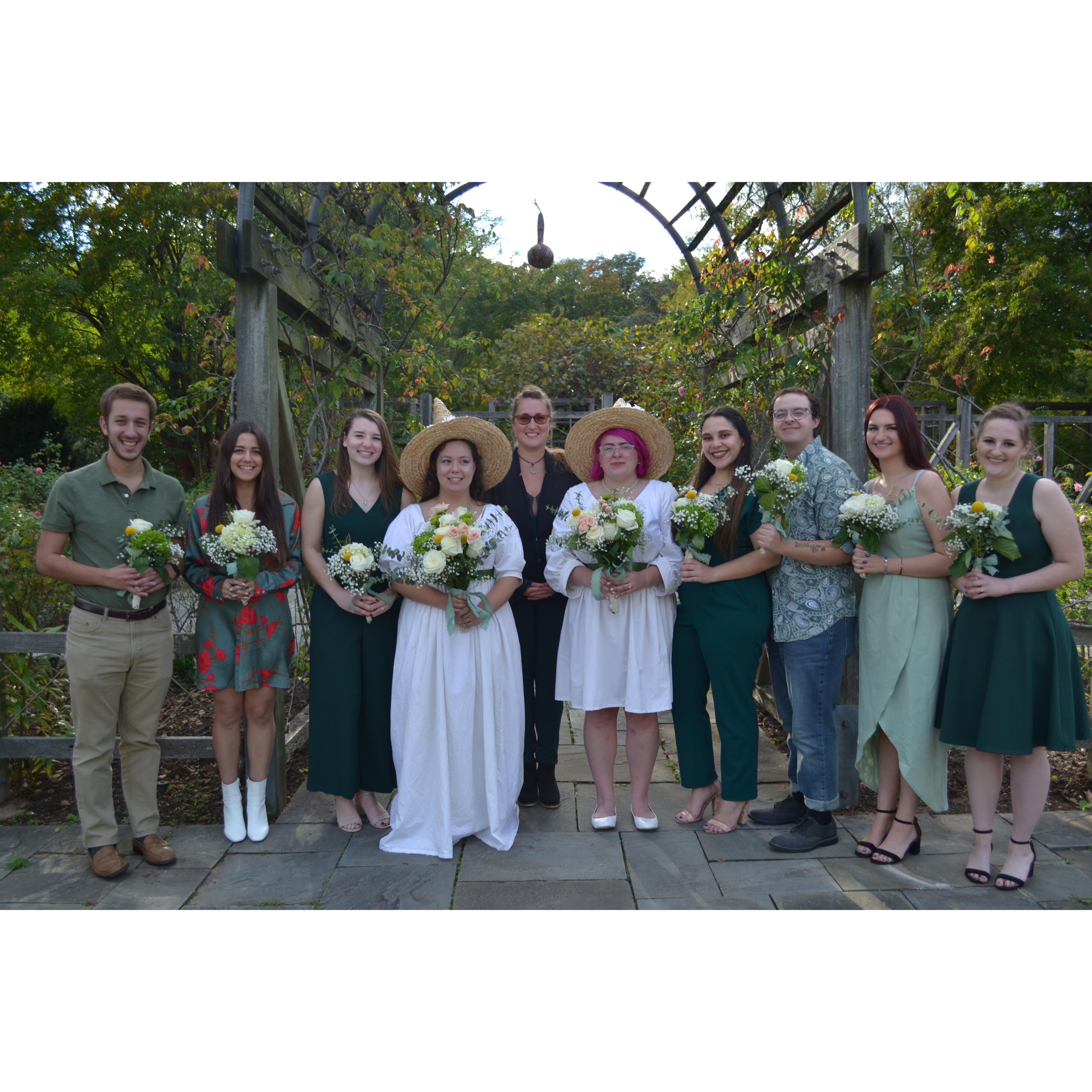 The full bridal parties