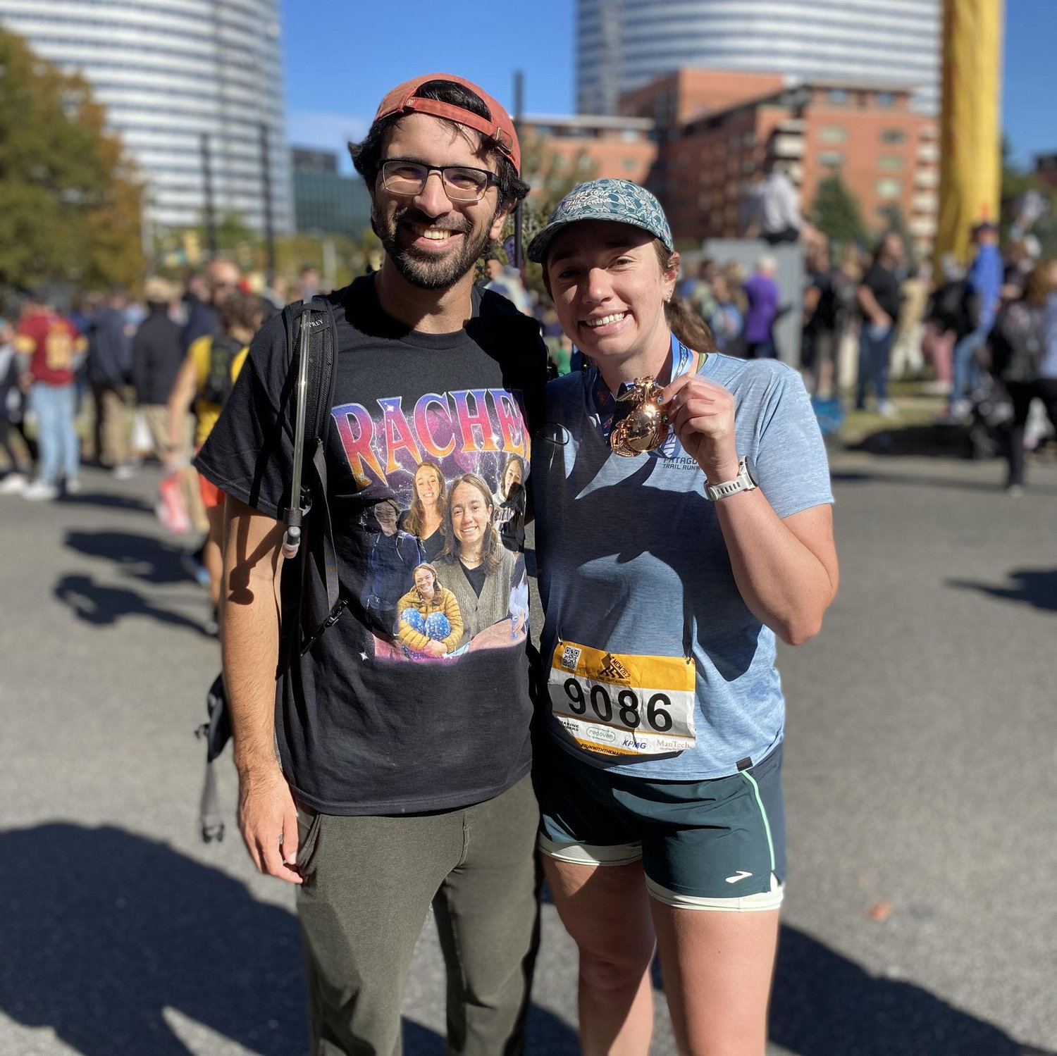 October 2024 - Rachel ran her first marathon and Zack was her biggest fan