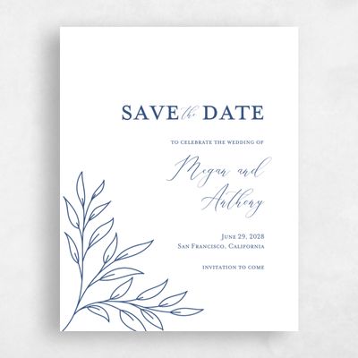 Blue Fall Wedding Save the Date - Delana Classic