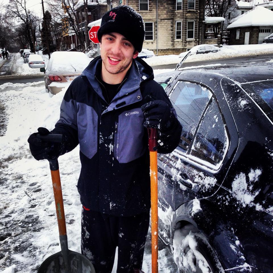 Battling our first blizzard together.