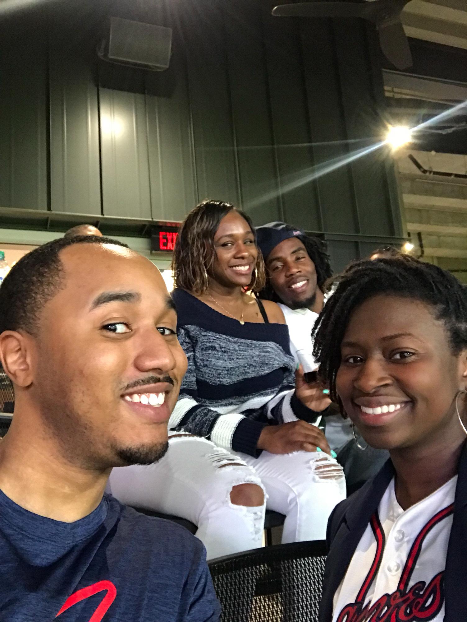 Courtney, Jack, Josh, and Ashantae. 
Braves Vs. Philadelphia Phillies 
The Braves Won!!!!

Circa April 18, 2018