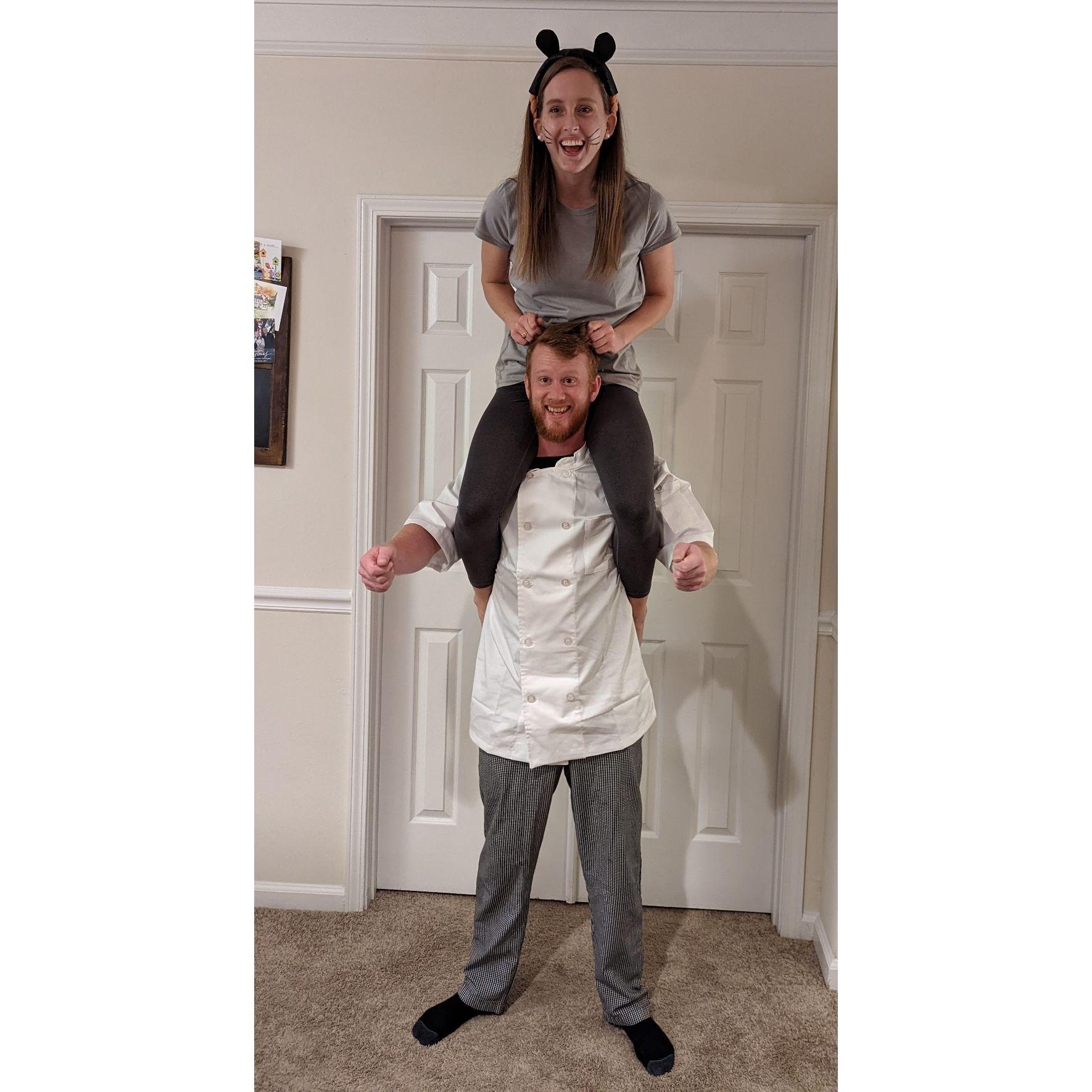 We dressed up as Chef Linguine and Ratatouille for Halloween.