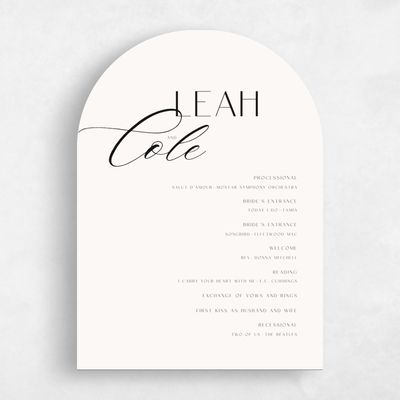 Beige Arch Wedding Program - Zion