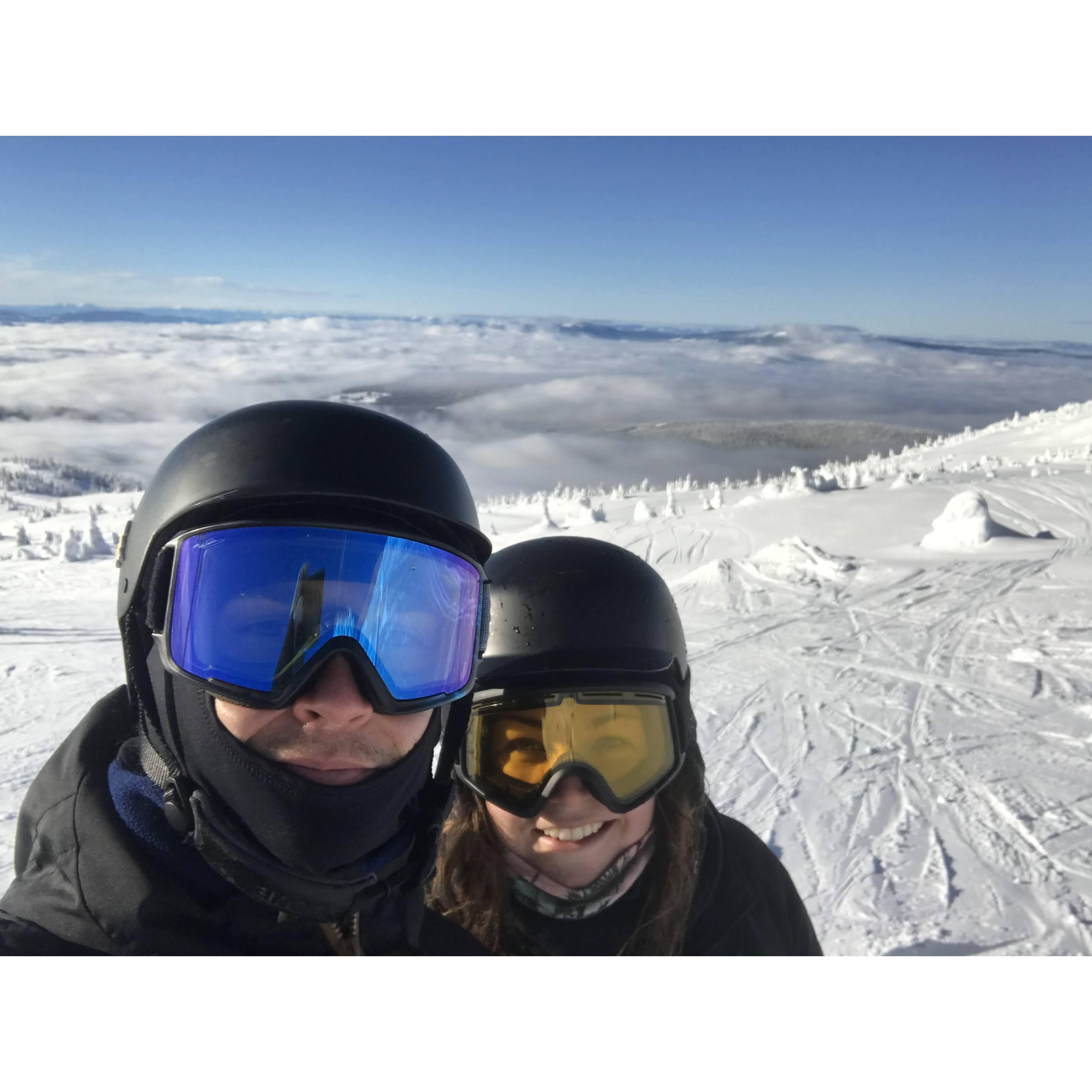 Snowboarding at Mount Washington.