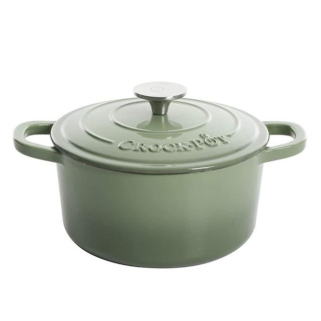 Cuisinart Chef's Classic Enameled Cast Iron 7-Quart Round Covered  Casserole, Seafoam Green