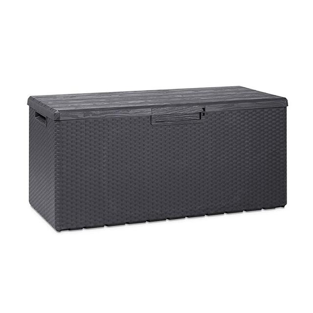 Toomax Z175E097 Portorotondo Weather Resistant Heavy Duty 90 Gallon Novel Resin Outdoor Deck Box, Gray