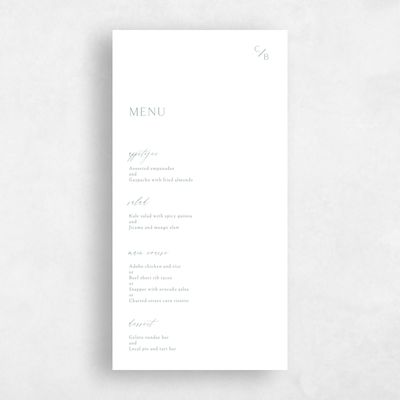 White Wedding Menu - Merick