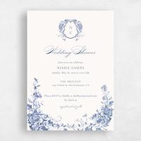 Blue Wedding Wedding Shower Invitation - Hattaway Portrait