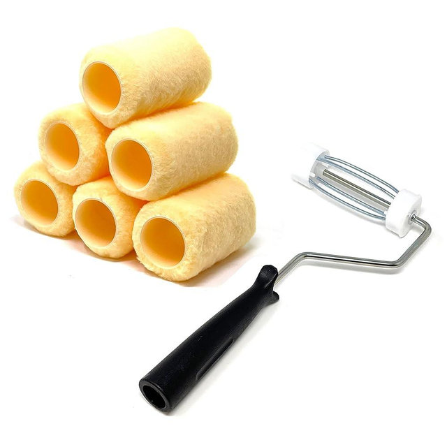 Allgala 6-Piece 4 Inch Shedless Roller Covers with Roller Frame - TH10307