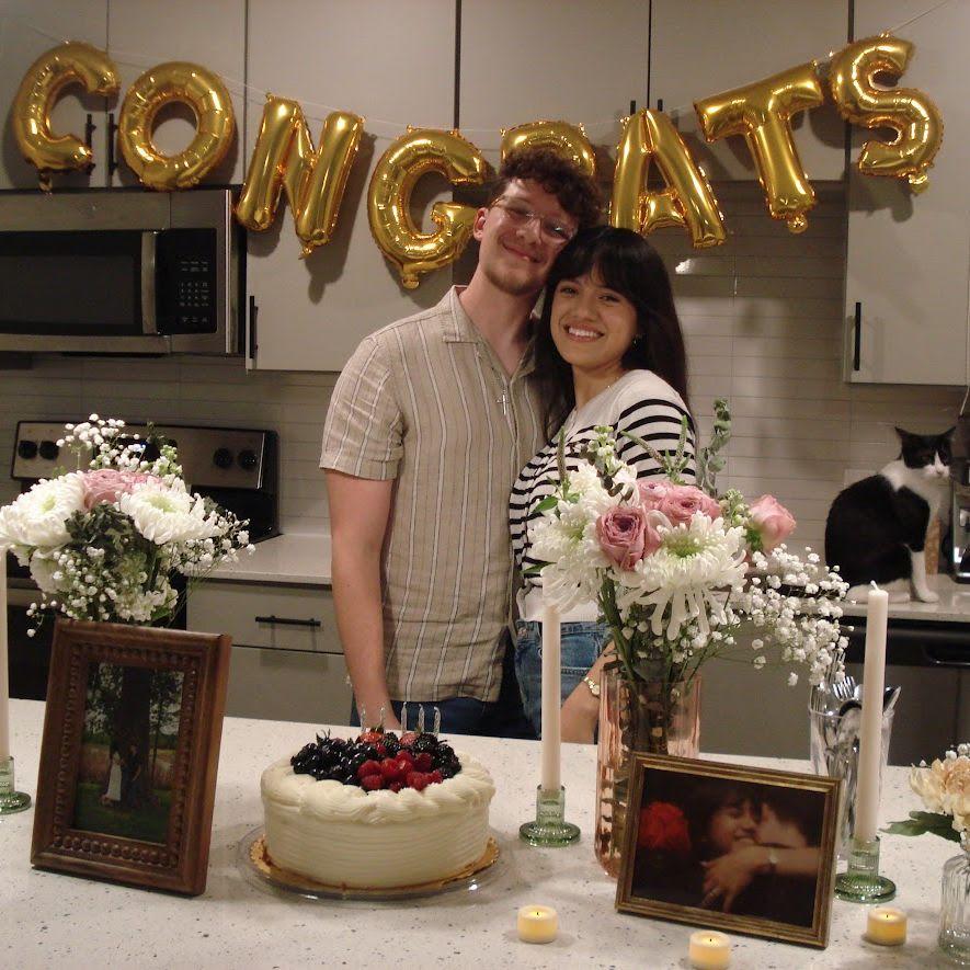 The weekend after their engagement, they celebrated their new chapter surrounded by friends.