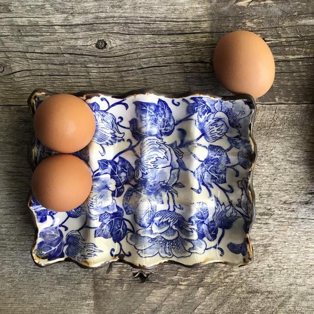 Egg Carton - Blue flowers