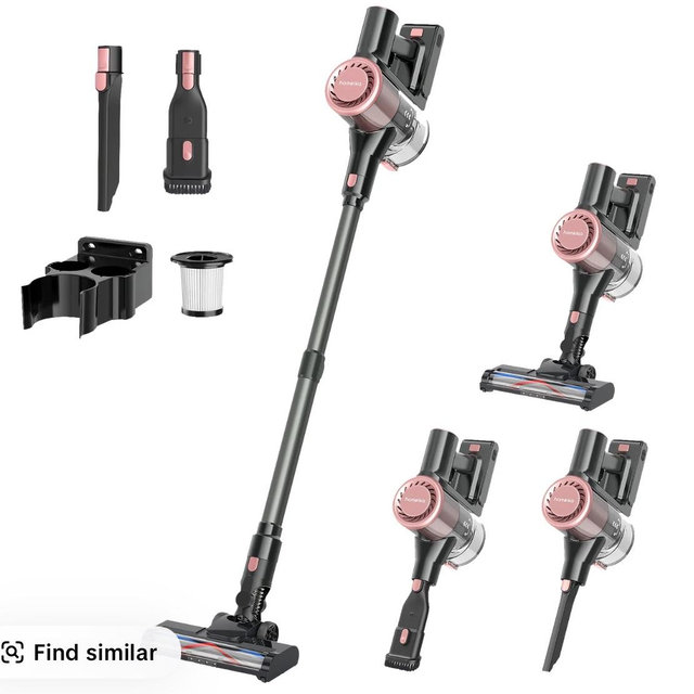 Homeika Cordless Vacuum Cleaner, 28Kpa Powerful Suction, 380W Powerful Brushless Motor, 8-in-1 Lightweight Handheld Vacuum Cleaner, 50-Minute Runtime, Removable Battery, For Pet Hair and Carpets