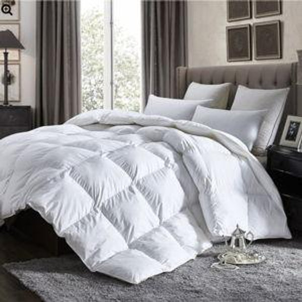 King Luxurious Lightweight Goose Down Comforter Duvet Insert All Season, 1200 Thread Count 100% Egyptian Cotton, 750+ Fill Power, 30 oz - 42 oz Fill Weight, Hypoallergenic, White Color