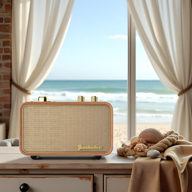 TRENBADER Retro Bluetooth Speaker Vintage Bluetooth Speaker Small Wireless Old Fashion Style, AM/FM Tunning Dial,Electronics for Home, Perfect for Cafe,Restaurant,Vintage Store, Bedroom(Retro Wood)