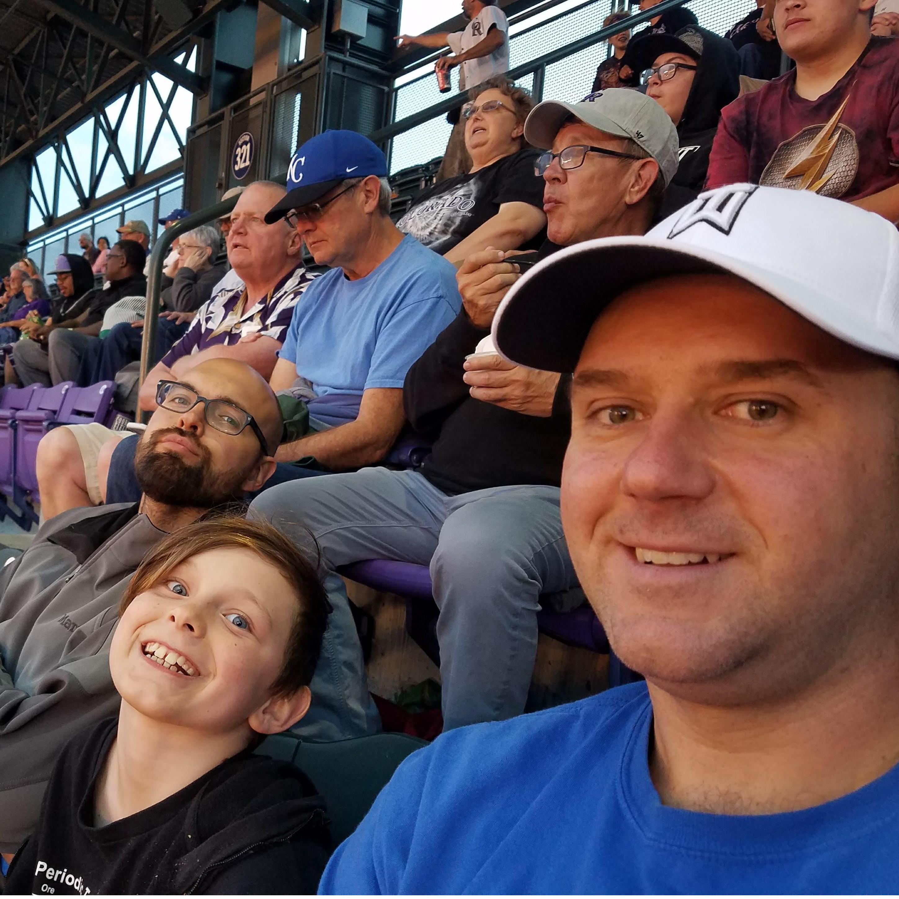 Mike, Mason, and Derrick chilling at the Rockies game