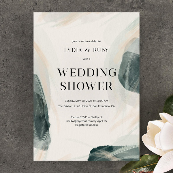 Zola Wedding &amp; Bridal Shower Invitations - Staton Portrait