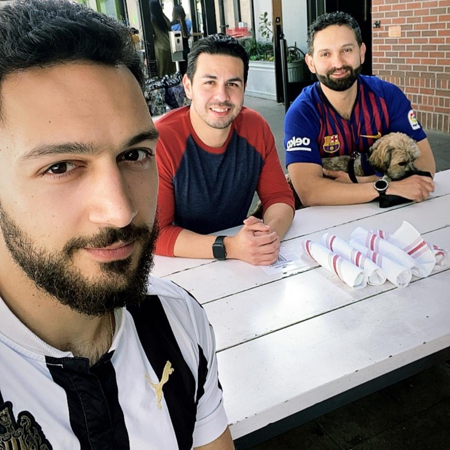 Stely, Julio and Abe out for brunch.