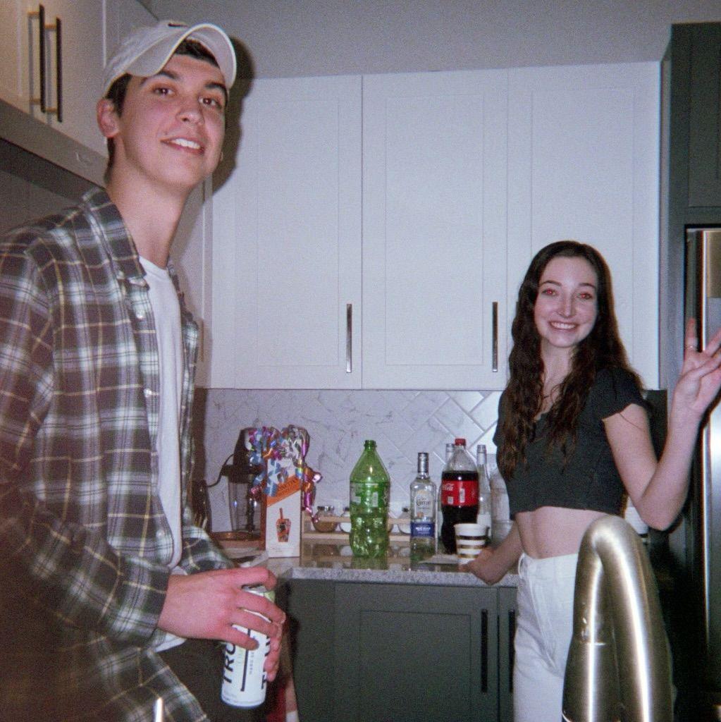 The night Marcus and Courtney shared their first kiss in December of 2020. Marcus stole a smooch goodbye right before he left her apartment from a party she was hosting.