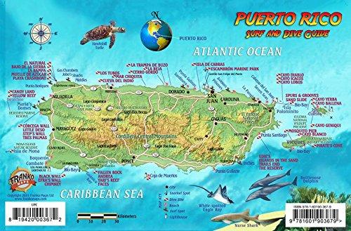 Puerto Rico Dive & Surf Map and Reef Creatures Guide Franko Laminated Fish Card
