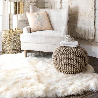 Knitted Round Pouf