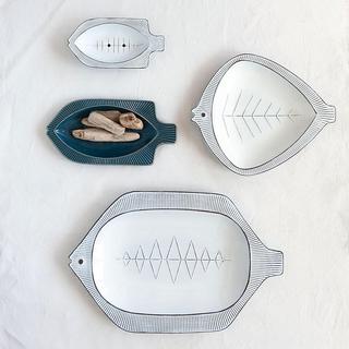 Decorative Embossed Metal Fish Shaped Tray