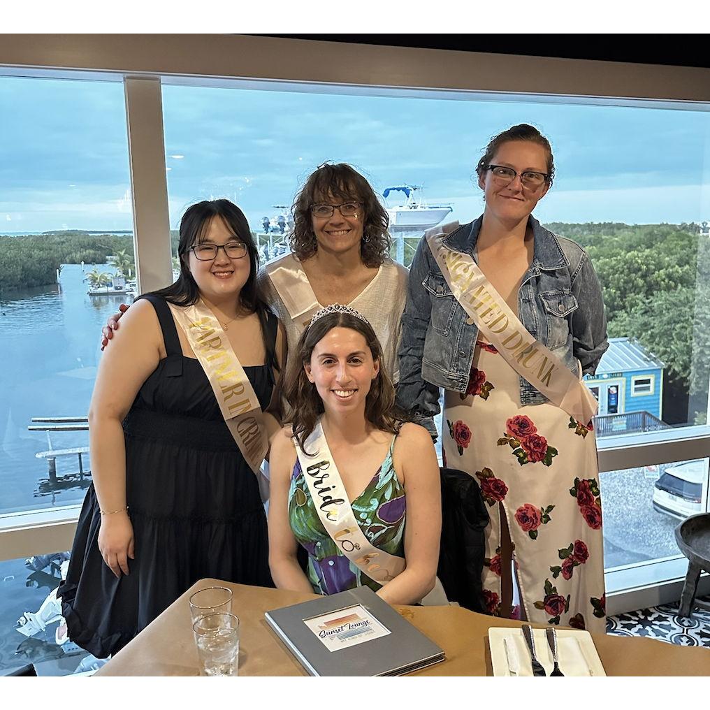 Girls' night on the Bachelorette! Elizabeth got everyone themed sashes.