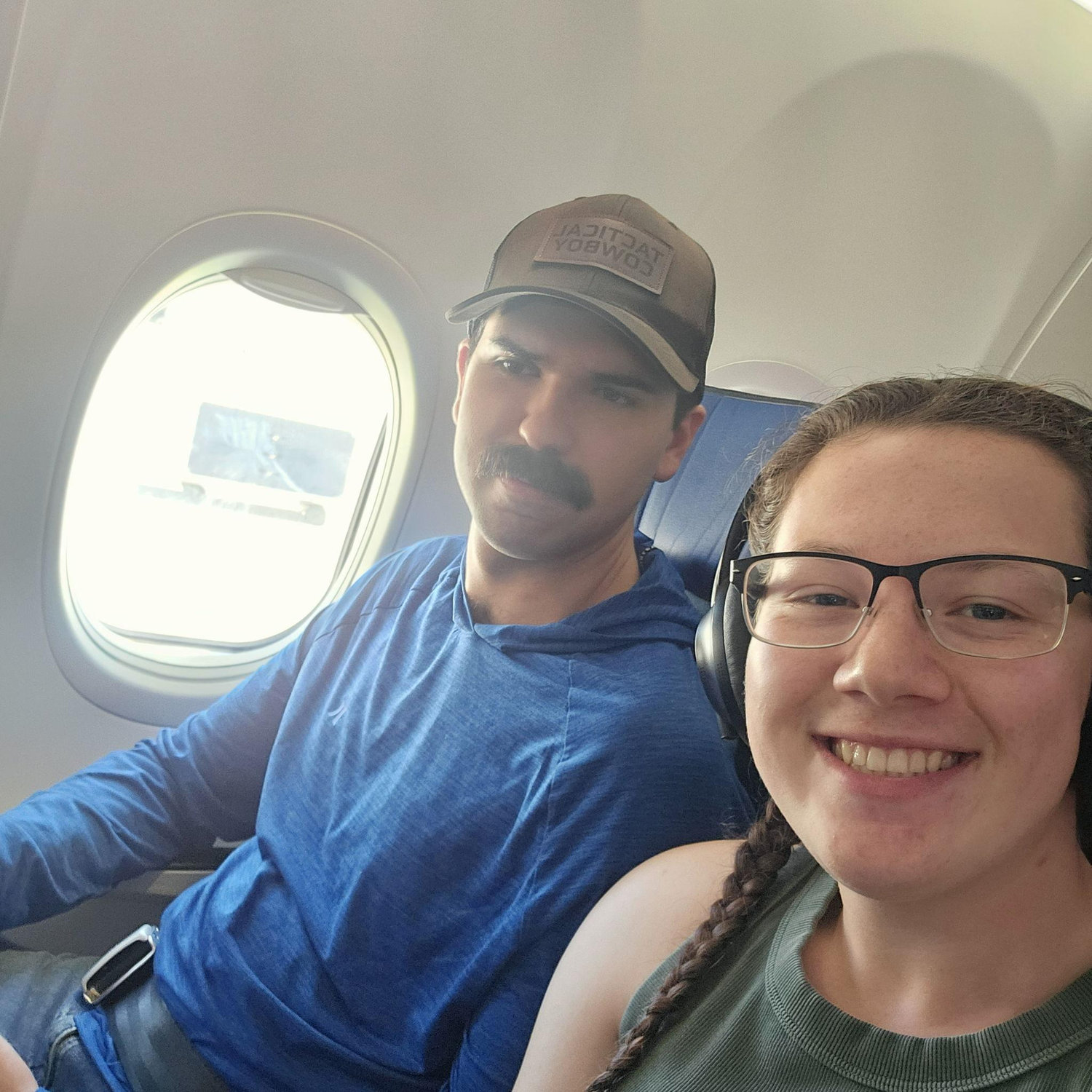 First airplane together to our first cruise! (first vacation together)