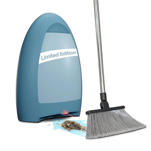 EyeVac Home Touchless Vacuum Automatic Dustpan - Great for Sweeping Pet Hair Food Dirt Kitchen - Fast & Powerful, No More Bending Down, Bagless, Corded, 1000 Watt (Serene Blue - Limited Edition)