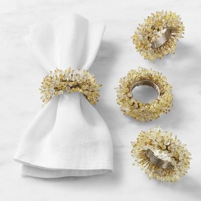 Beaded Burst Napkin Rings, Set of 4