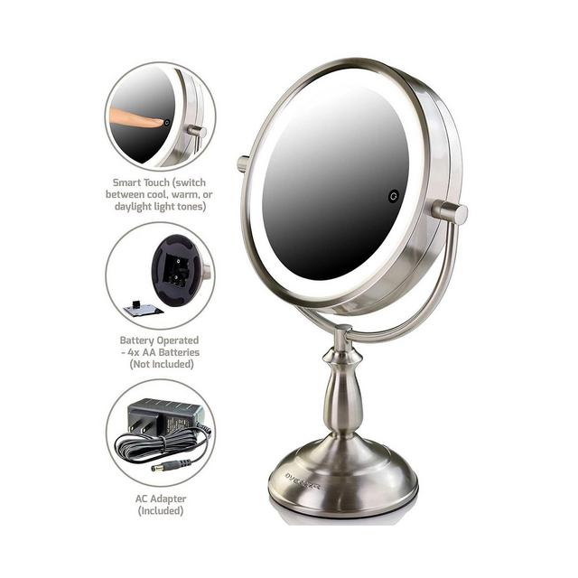 OVENTE 7.5" Lighted Tabletop Vanity Mirror