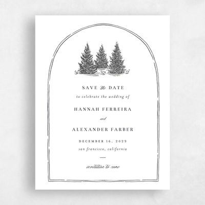 White Wedding Save the Date - Auburn Portrait
