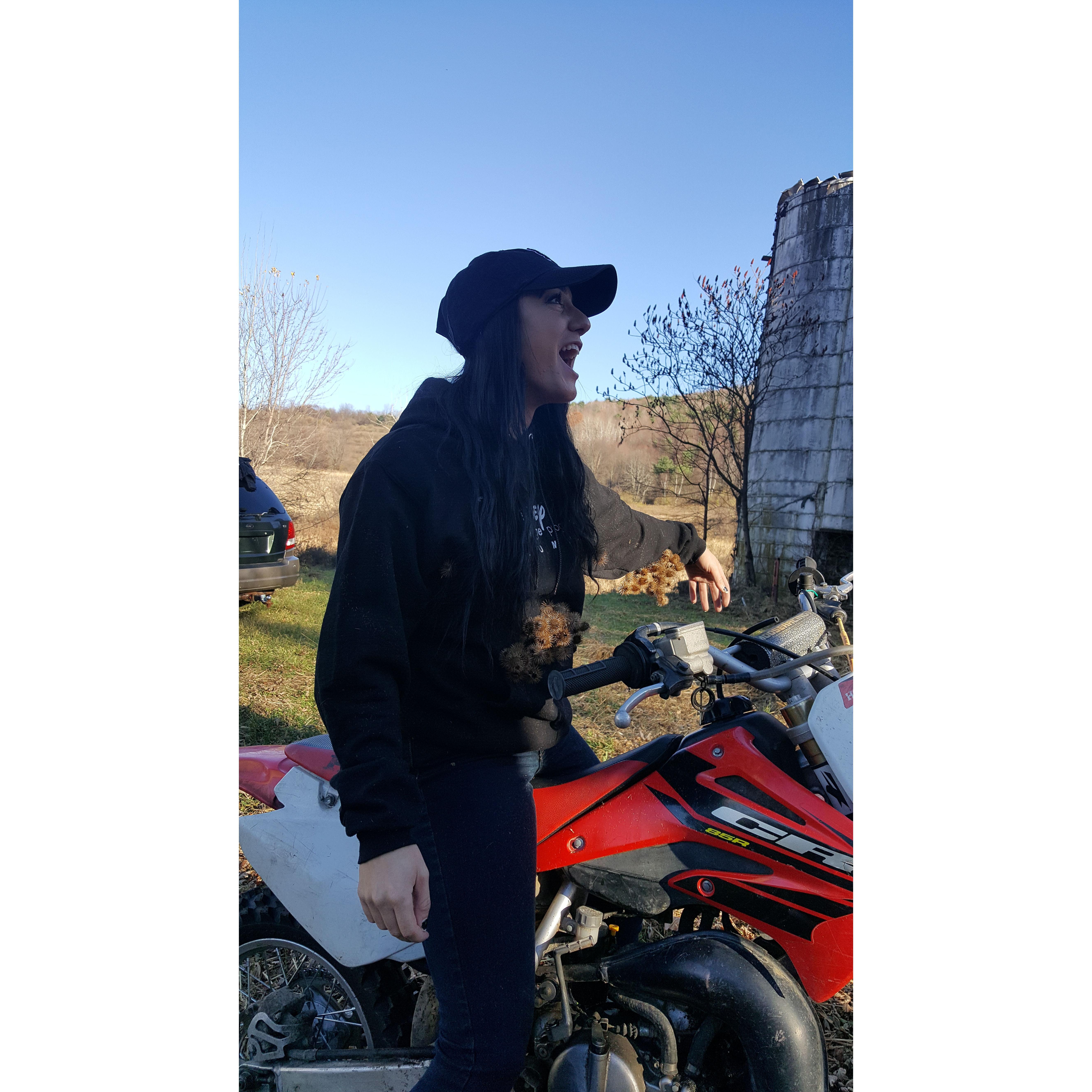 2017 - Dani flew into a thorn bush when Joey was teaching her how to ride his bike update NY