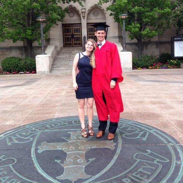 Andrew's Graduation; finally made it to the center of the BU seal