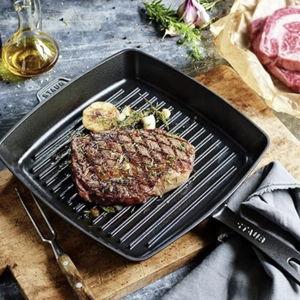 Staub Cast Iron 12-inch Square Grill Pan - Matte Black, Made in France
